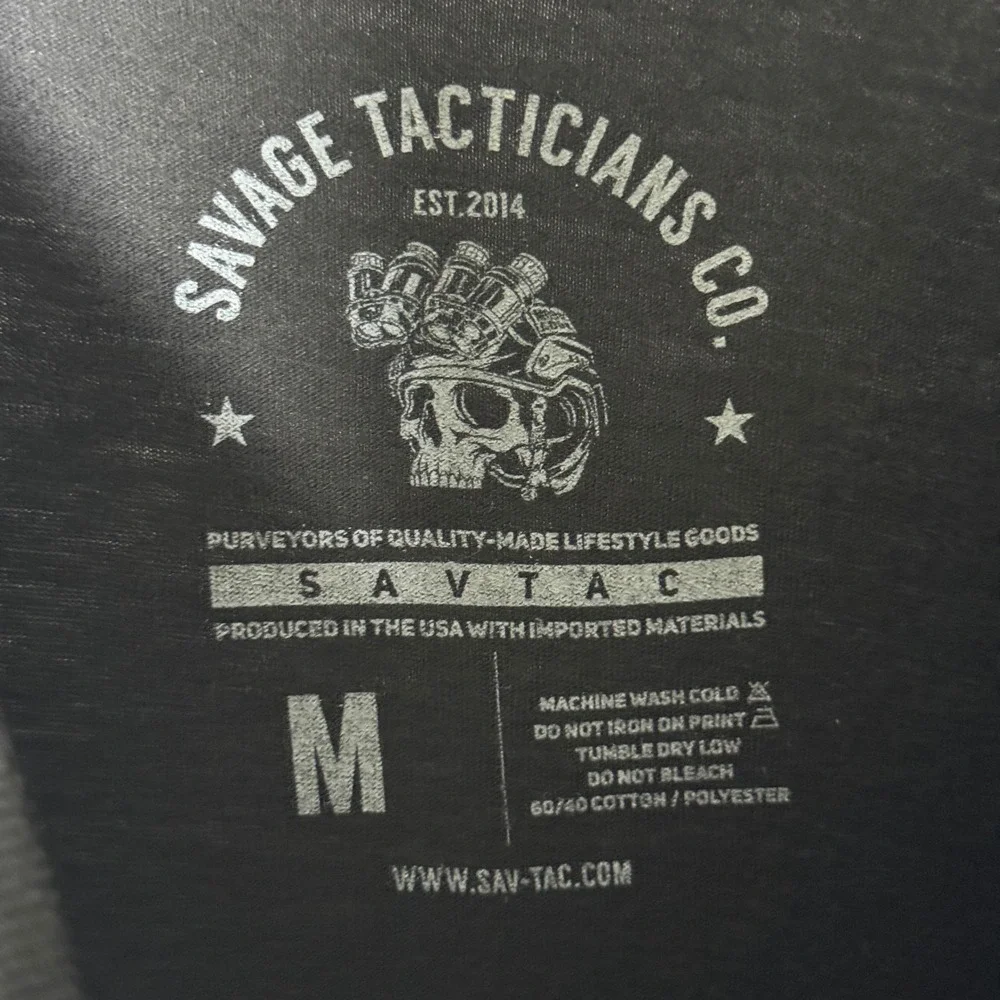 Savage Tacticians American Savage Skull Graphic T Shirt Black Mens‎ Size Medium